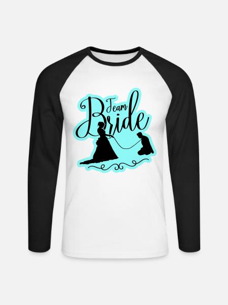 Team Bride Wedding Hen - Unisex Long Sleeve Baseball T-Shirt - white/black