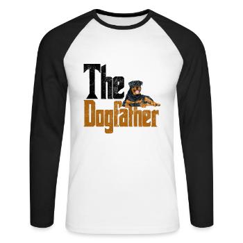 Chien Rottweiler père parrain parrain amour des animaux - T-shirt baseball manches longues Homme - blanc/noir - Devant - Nik (191cm)