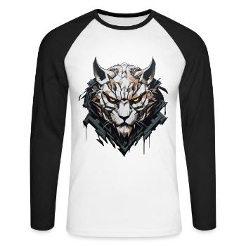 Spirit of the Forest - Graffiti Style - Unisex Long Sleeve Baseball T-Shirt - white/black - Front - Nik (191cm)