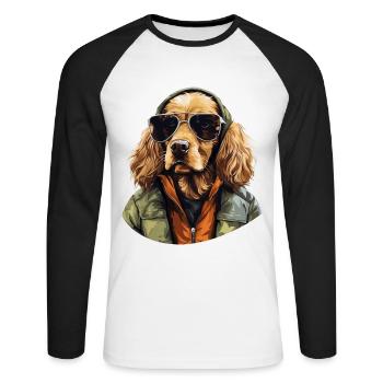 Floppy Ears Club | Cocker Spaniel Graphics - Unisex Long Sleeve Baseball T-Shirt - white/black - Front - Nik (191cm)