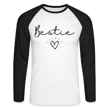 Bestie - T-shirt baseball manches longues Homme - blanc/noir - Devant - Nik (191cm)