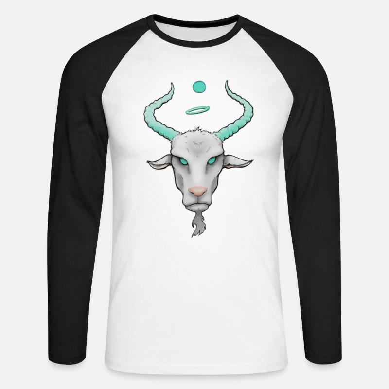Ziege - Unisex Baseballshirt langarm - Weiß/Schwarz