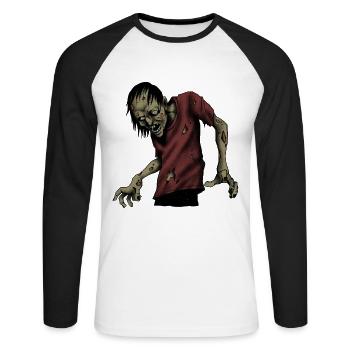 Halloween 22 - Unisex Long Sleeve Baseball T-Shirt - white/black - Front - Nik (191cm)