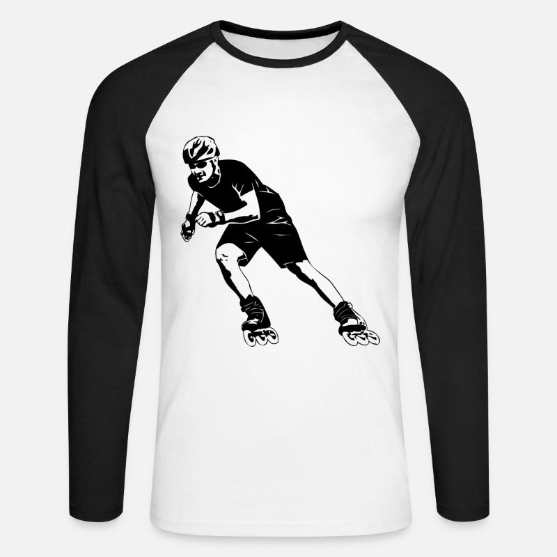 Inline skating - Inline skates - Unisex Baseballshirt langarm - Weiß/Schwarz
