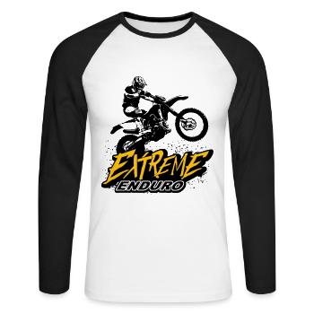 Enduro Offroad - Unisex Baseballshirt langarm - Weiß/Schwarz - Vorne - Nik (191cm)