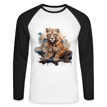 Le pouvoir du - Style Graffiti - T-shirt baseball manches longues Homme - blanc/noir - Devant - Nik (191cm)