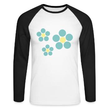 fleur - T-shirt baseball manches longues Homme - blanc/noir - Devant - Nik (191cm)