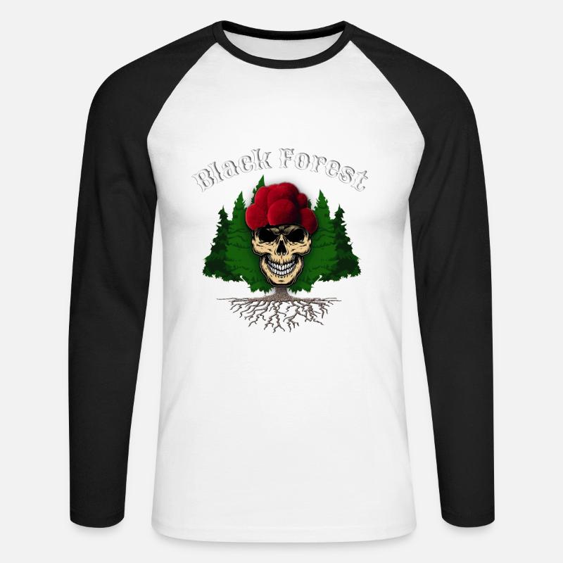 Black forest Tobera Style - Unisex Baseballshirt langarm - Weiß/Schwarz