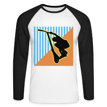Tailgrab - Unisex Baseballshirt langarm - Weiß/Schwarz - Vorne - Nik (191cm)