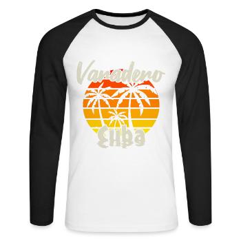 Varadero Cuba Sunset - Unisex Long Sleeve Baseball T-Shirt - white/black - Front - Nik (191cm)