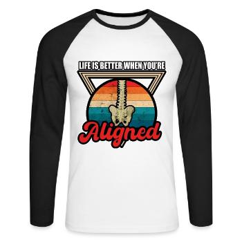 Chiropraticien Physiothérapeute Vie I Cadeau - T-shirt baseball manches longues Homme - blanc/noir - Devant - Nik (191cm)