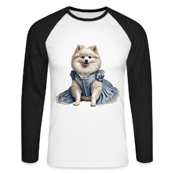 Edler Hund - Unisex Baseballshirt langarm - Weiß/Schwarz - Vorne - Nik (191cm)