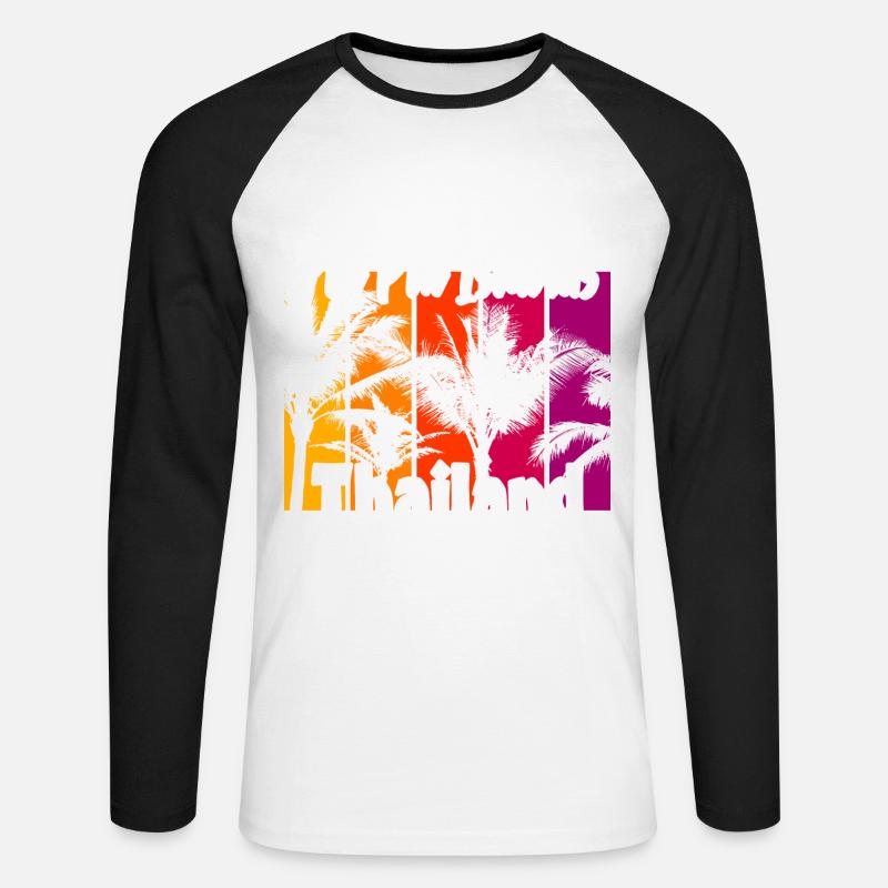 Phi Phi Islands Thailand - Unisex Baseballshirt langarm - Weiß/Schwarz