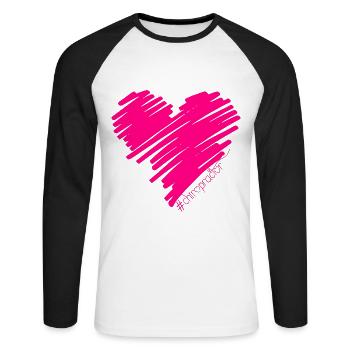 Chiropraticien Physiothérapeute Cœur I Cadeau - T-shirt baseball manches longues Homme - blanc/noir - Devant - Nik (191cm)