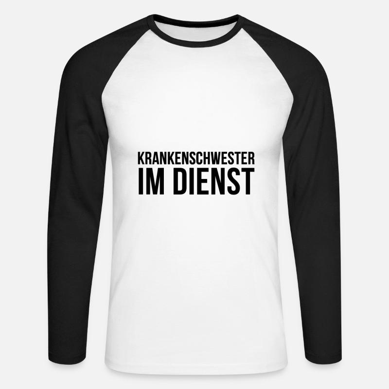 Krankenschwester Ausbildung Pflegekraft Geschenk - Unisex Baseballshirt langarm - Weiß/Schwarz