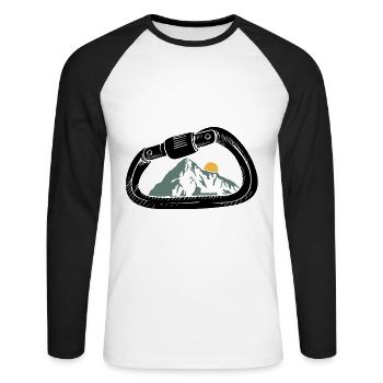 Climbing Mountains Climber Shirt Saying Gift - Unisex Long Sleeve Baseball T-Shirt - white/black - Front - Nik (191cm)