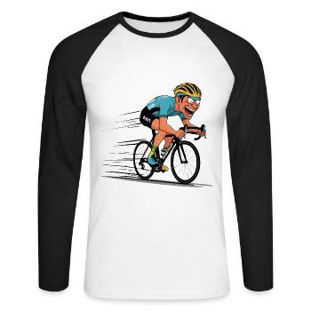 Road Cyclist Road Bike Bike Bike Cyclist - Unisex Long Sleeve Baseball T-Shirt - white/black - Front - Nik (191cm)