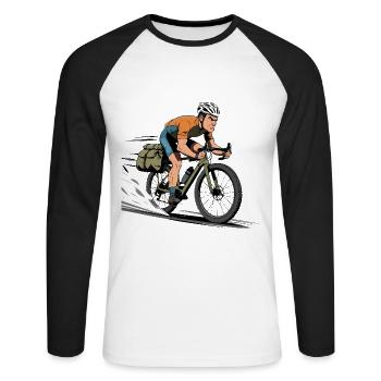 Cycliste Vélo de route Vélo de route Vélo de route - T-shirt baseball manches longues Homme - blanc/noir - Devant - Nik (191cm)