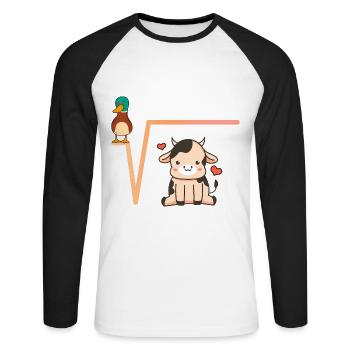 Idee für eine Mathematikerin - Unisex Baseballshirt langarm - Weiß/Schwarz - Vorne - Nik (191cm)