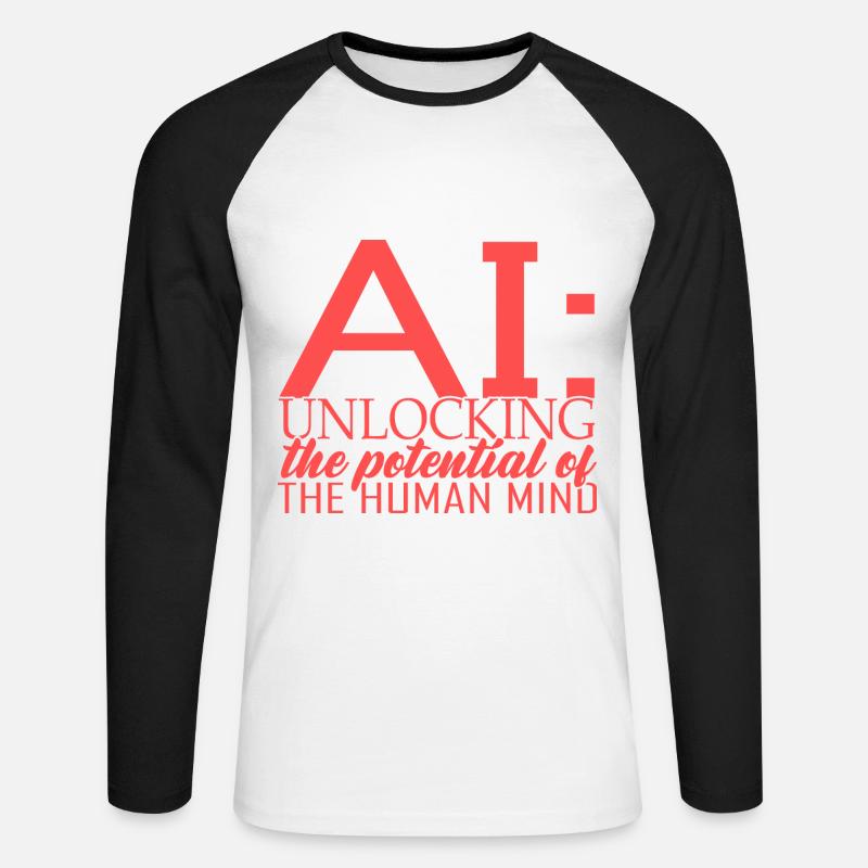 Künstliche Intelligenz Deep Learning - Unisex Baseballshirt langarm - Weiß/Schwarz