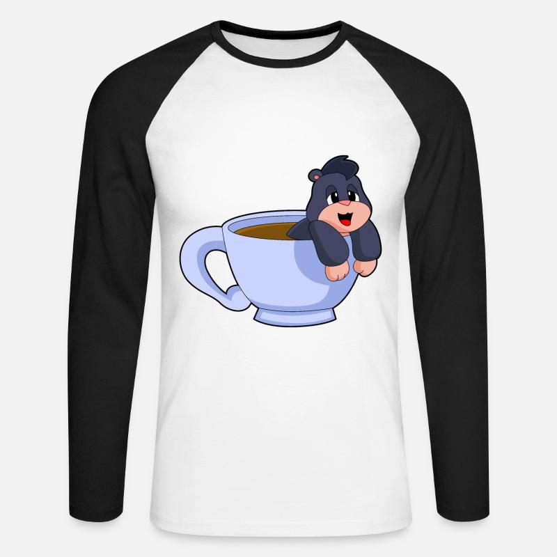 Mole Coffee Mug - Unisex Long Sleeve Baseball T-Shirt - white/black