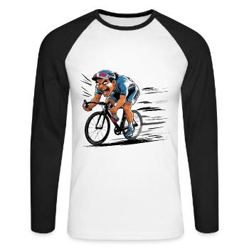 Cycliste Vélo de route Vélo de route Vélo de route - T-shirt baseball manches longues Homme - blanc/noir - Devant - Nik (191cm)
