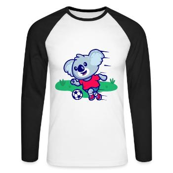 Football Kids Koala I funny animals | sport - Unisex Long Sleeve Baseball T-Shirt - white/black - Front - Nik (191cm)