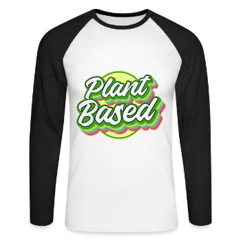 Légume Végétarien Végétalien Vintage I Cadeau - T-shirt baseball manches longues Homme - blanc/noir - Devant - Nik (191cm)