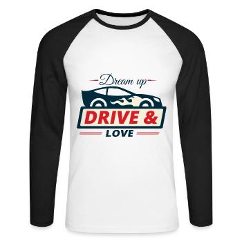 Car lover car passion gift - Unisex Long Sleeve Baseball T-Shirt - white/black - Front - Nik (191cm)