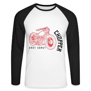 Bikers, motorcyclists - Unisex Long Sleeve Baseball T-Shirt - white/black - Front - Nik (191cm)
