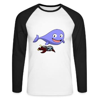 Scuba Diving Sloth Lazy Animal Diving I Gift - Unisex Long Sleeve Baseball T-Shirt - white/black - Front - Nik (191cm)