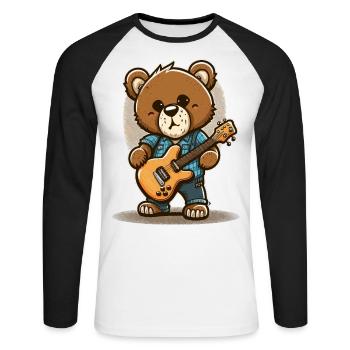 Bärenfelsen - Unisex Baseballshirt langarm - Weiß/Schwarz - Vorne - Nik (191cm)