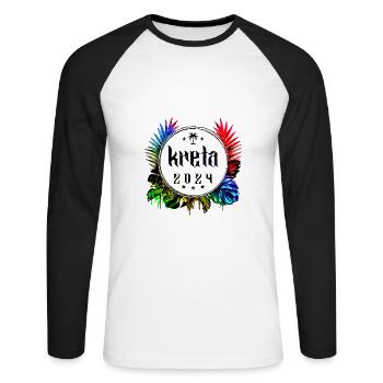 Crete 2024 Colorful - Unisex Long Sleeve Baseball T-Shirt - white/black - Front - Nik (191cm)