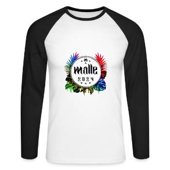 Malle 2024 Coloré - T-shirt baseball manches longues Homme - blanc/noir - Devant - Nik (191cm)