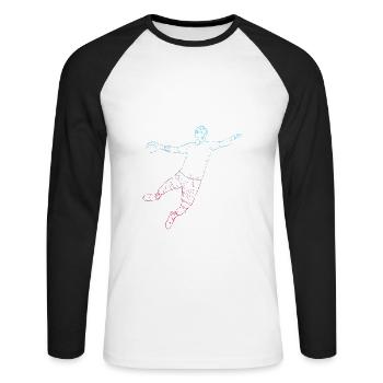 Handball Handball players Handball players - Unisex Long Sleeve Baseball T-Shirt - white/black - Front - Nik (191cm)