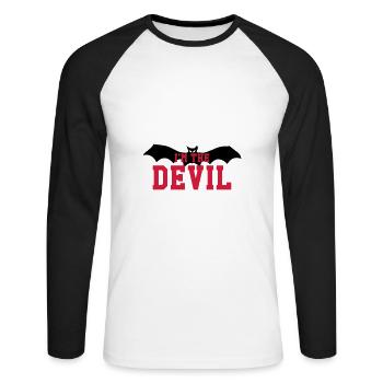 I'm the DEVIL - Unisex Long Sleeve Baseball T-Shirt - white/black - Front - Nik (191cm)