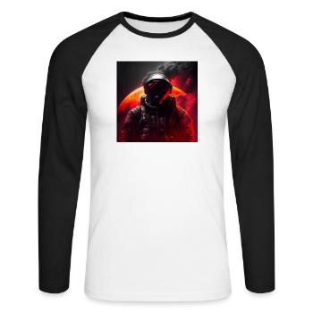 Save the environment - Unisex Long Sleeve Baseball T-Shirt - white/black - Front - Nik (191cm)