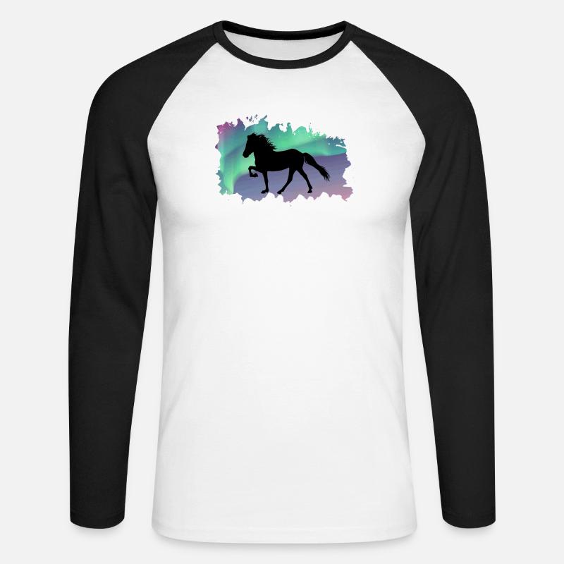 Firefly_Ich_moechte_ein_Vektor_mit_einem_toelte - Unisex Baseballshirt langarm - Weiß/Schwarz