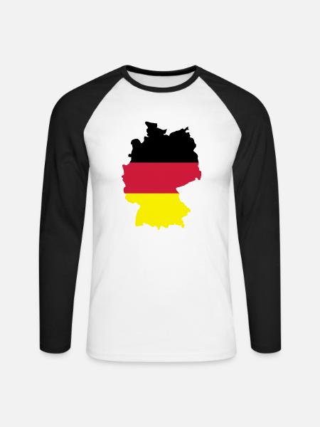 Germany - Unisex Long Sleeve Baseball T-Shirt - white/black
