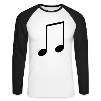 Note - Unisex Baseballshirt langarm - Weiß/Schwarz - Vorne - Nik (191cm)