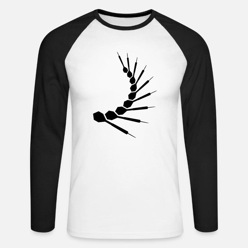 Dart Pattern - Unisex Long Sleeve Baseball T-Shirt - white/black