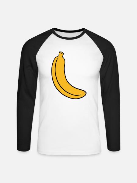 banane - Unisex Baseballshirt langarm - Weiß/Schwarz