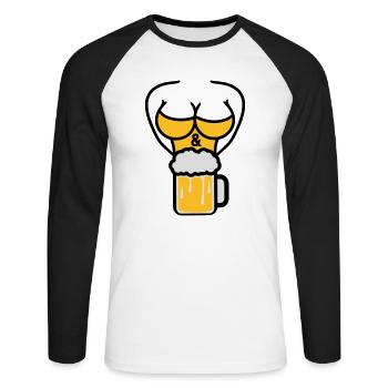 without text sexy hot cute sex design logo I'm her - Unisex Long Sleeve Baseball T-Shirt - white/black - Front - Nik (191cm)