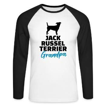 Jack Russell - T-shirt baseball manches longues Homme - blanc/noir - Devant - Nik (191cm)