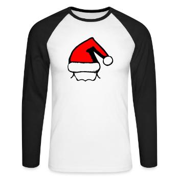 Christmas Hat Santa Claus Christmas Vector - Unisex Long Sleeve Baseball T-Shirt - white/black - Front - Nik (191cm)