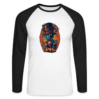 Ant with Hat Funny - Unisex Long Sleeve Baseball T-Shirt - white/black - Front - Nik (191cm)