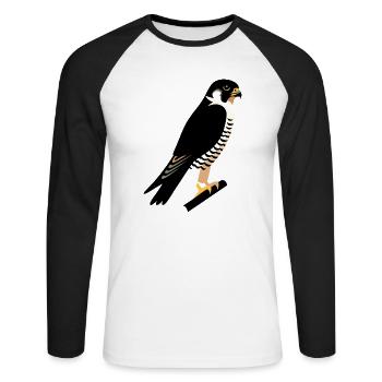 Peregrine falcon - Unisex Long Sleeve Baseball T-Shirt - white/black - Front - Nik (191cm)