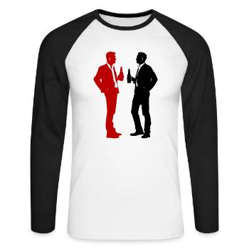 Equipe d’enterrement de vie de garçon - T-shirt baseball manches longues Homme - blanc/noir - Devant - Nik (191cm)