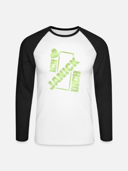 Couple Janick - Unisex Baseballshirt langarm - Weiß/Schwarz