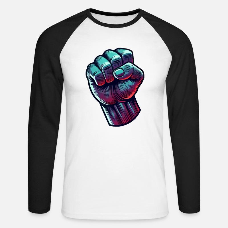 faust comic - Unisex Baseballshirt langarm - Weiß/Schwarz